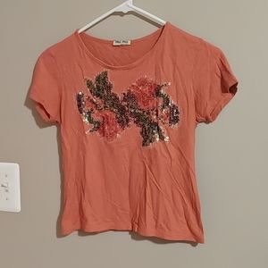 Authentic Miu Miu Floral Sequin Crop Top